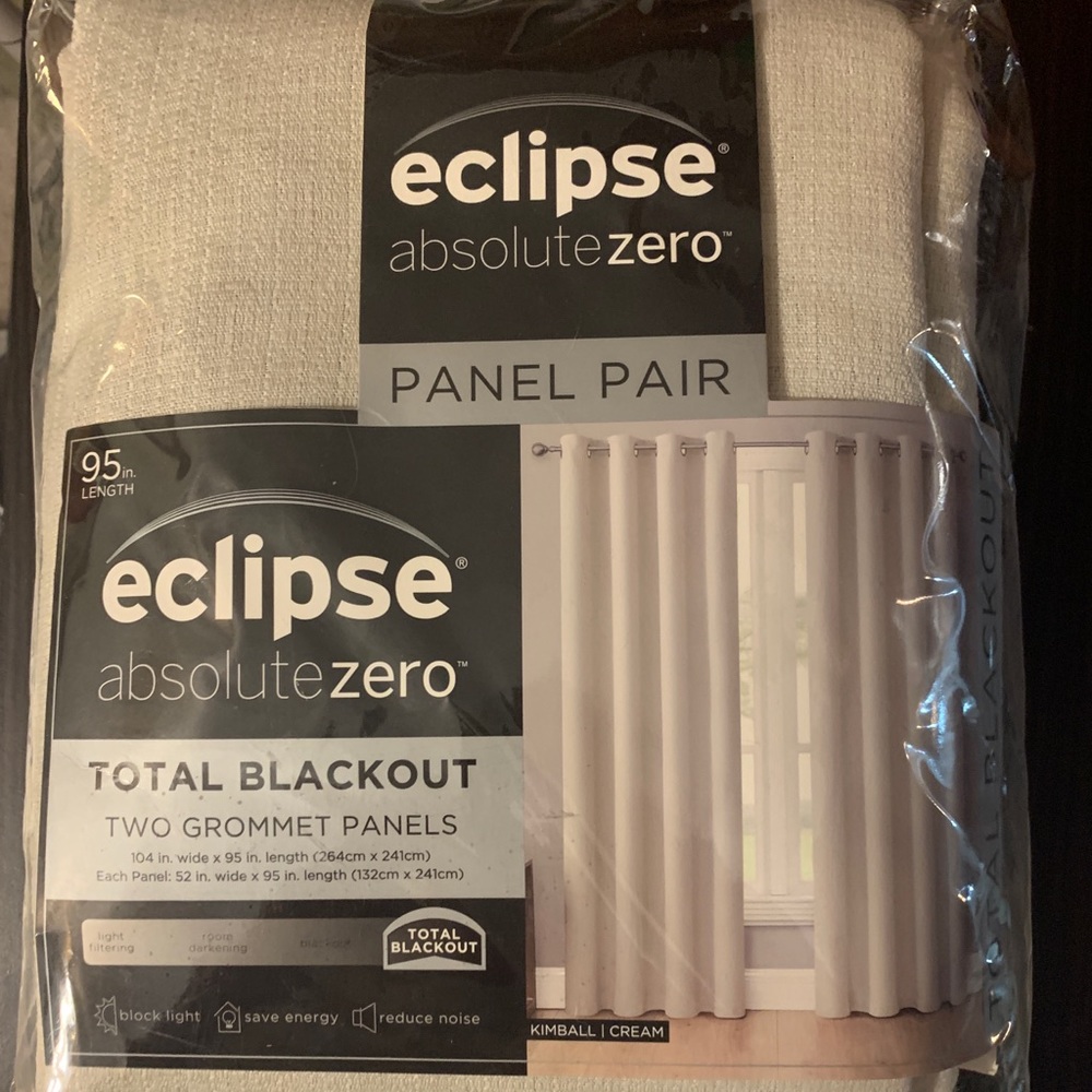 Pair of 2 Blackout Curtains 95in